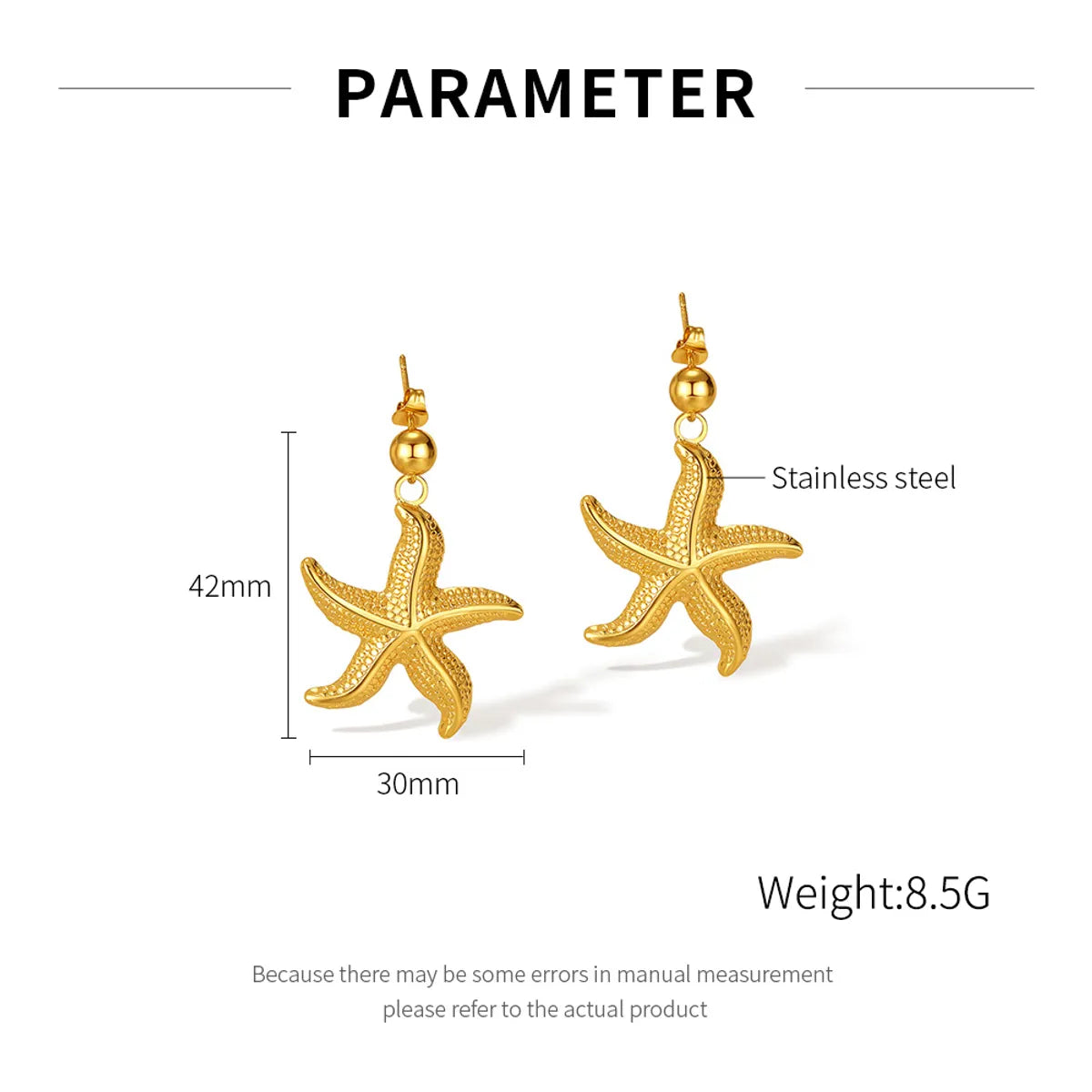 1 Pair Marine Style Beach Starfish Coral Pearl Inlay 304 Stainless Steel Artificial Pearls Drop Earrings