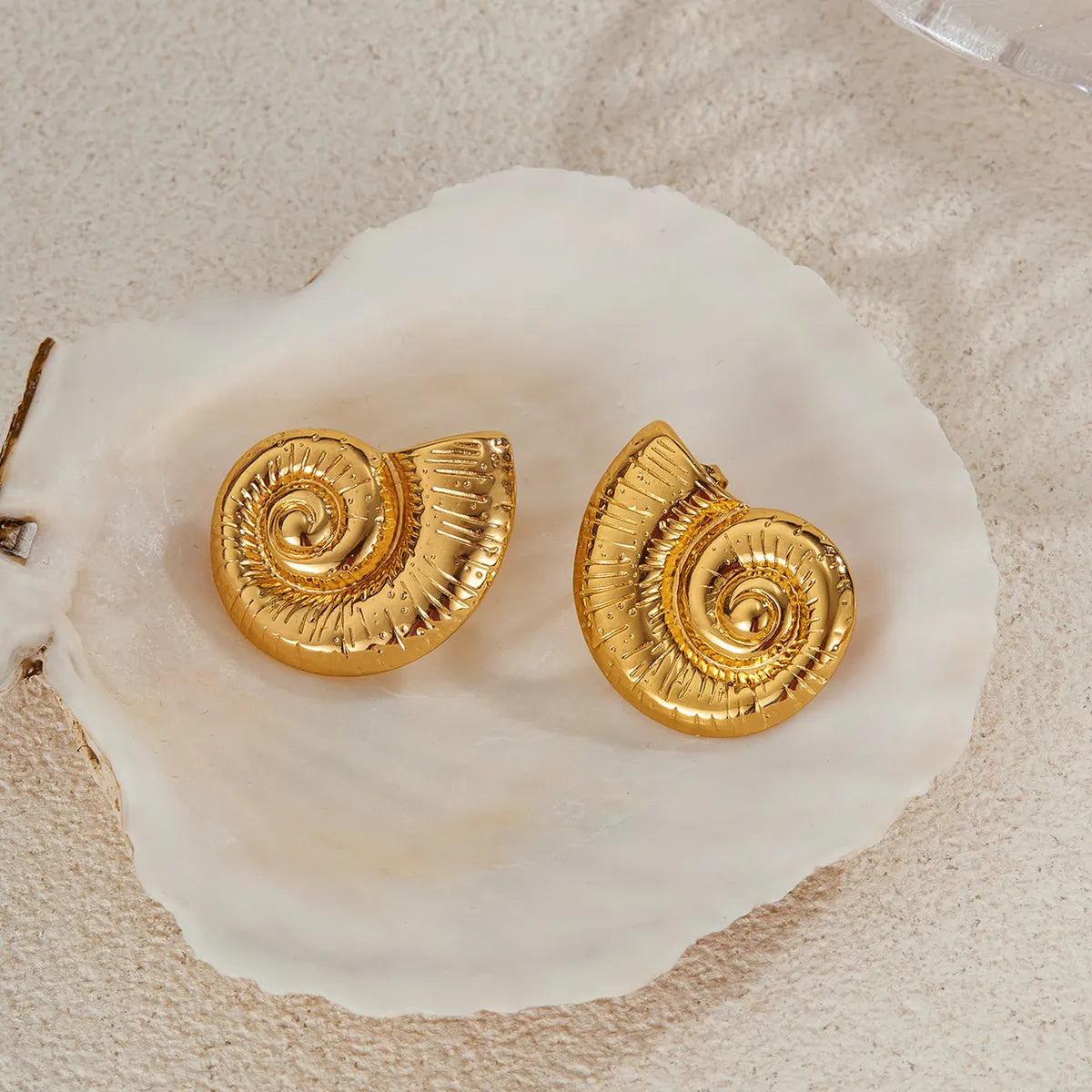 1 Pair Marine Style Beach Sweet Conch 304 Stainless Steel Ear Studs