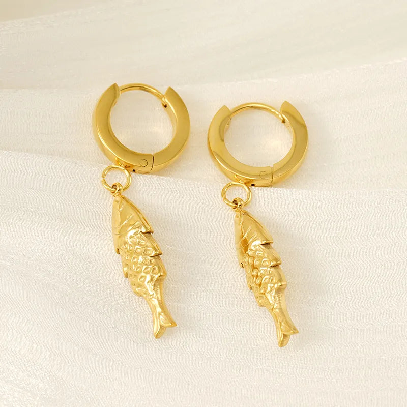 1 Pair Marine Style Modern Style Classic Style Starfish Crab Shell Plating 304 Stainless Steel 18K Gold Plated Drop Earrings