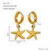 1 Pair Marine Style Modern Style Classic Style Starfish Crab Shell Plating 304 Stainless Steel 18K Gold Plated Drop Earrings