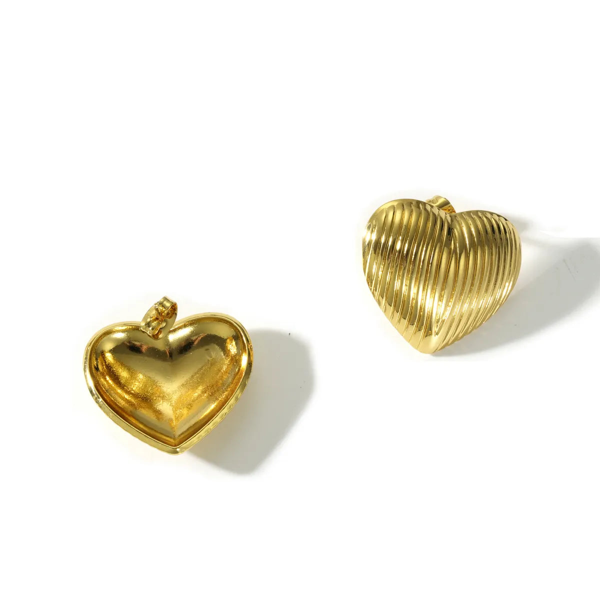 1 Pair Marine Style Simple Style Scallop Heart Shape Shell 304 Stainless Steel 18K Gold Plated Ear Studs