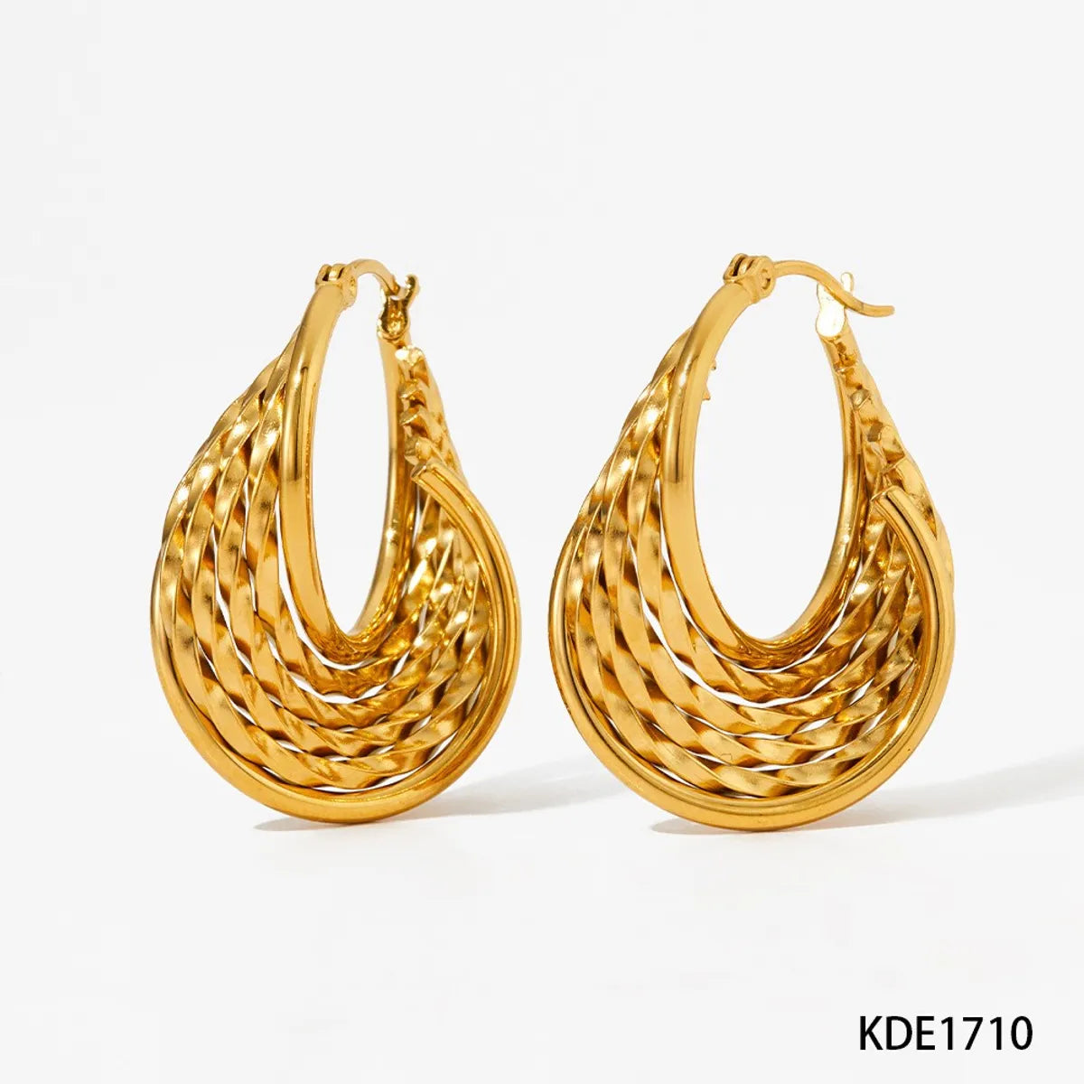 1 Pair Modern Style Artistic Geometric Solid Color Plating 304 Stainless Steel 16K Gold Plated White Gold Plated Gold Plated Earrings