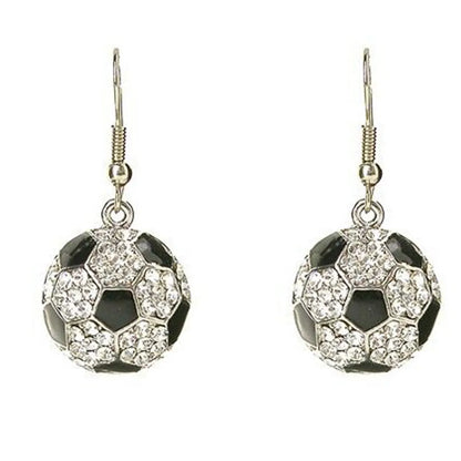 1 Pair Modern Style Baseball Basketball Football Inlay Zinc Alloy Rhinestones Drop Earrings