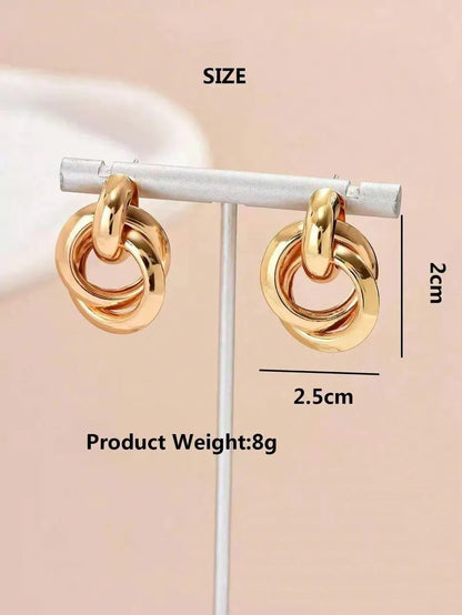 1 Pair Modern Style Classic Style Circle Round Plating Iron Gold Plated Ear Studs