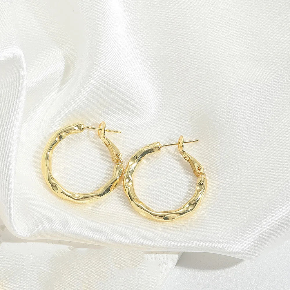 1 Pair Modern Style Classic Style Commute Geometric Copper Hoop Earrings