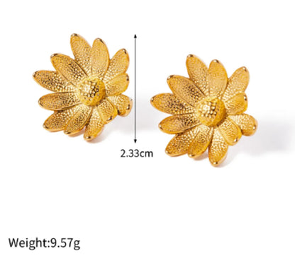 1 Pair Modern Style Classic Style Flower 316 Stainless Steel  18K Gold Plated Ear Studs