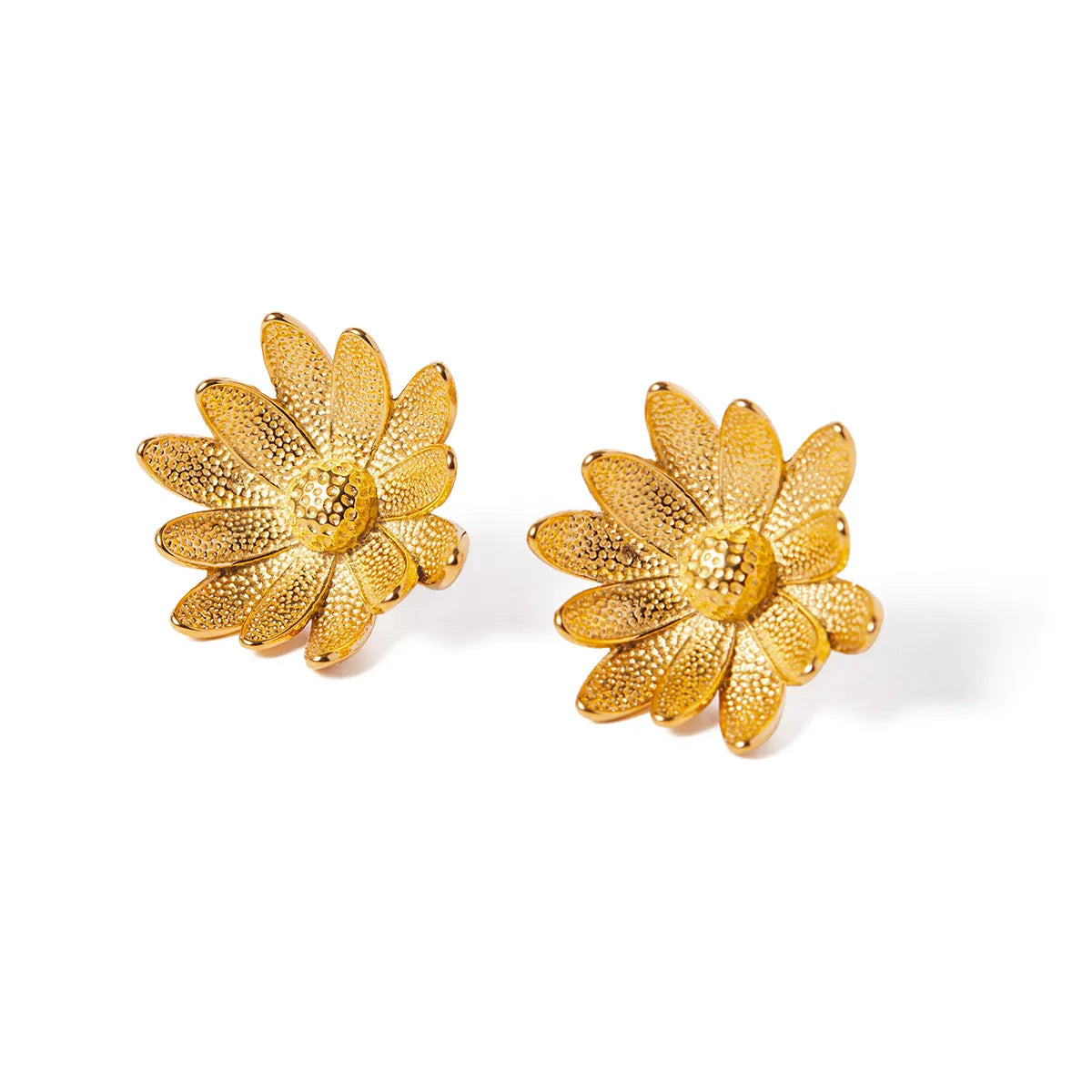 1 Pair Modern Style Classic Style Flower 316 Stainless Steel  18K Gold Plated Ear Studs