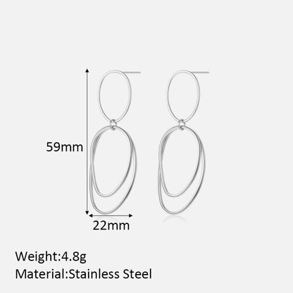 1 Pair Modern Style Classic Style Geometric 304 Stainless Steel Drop Earrings