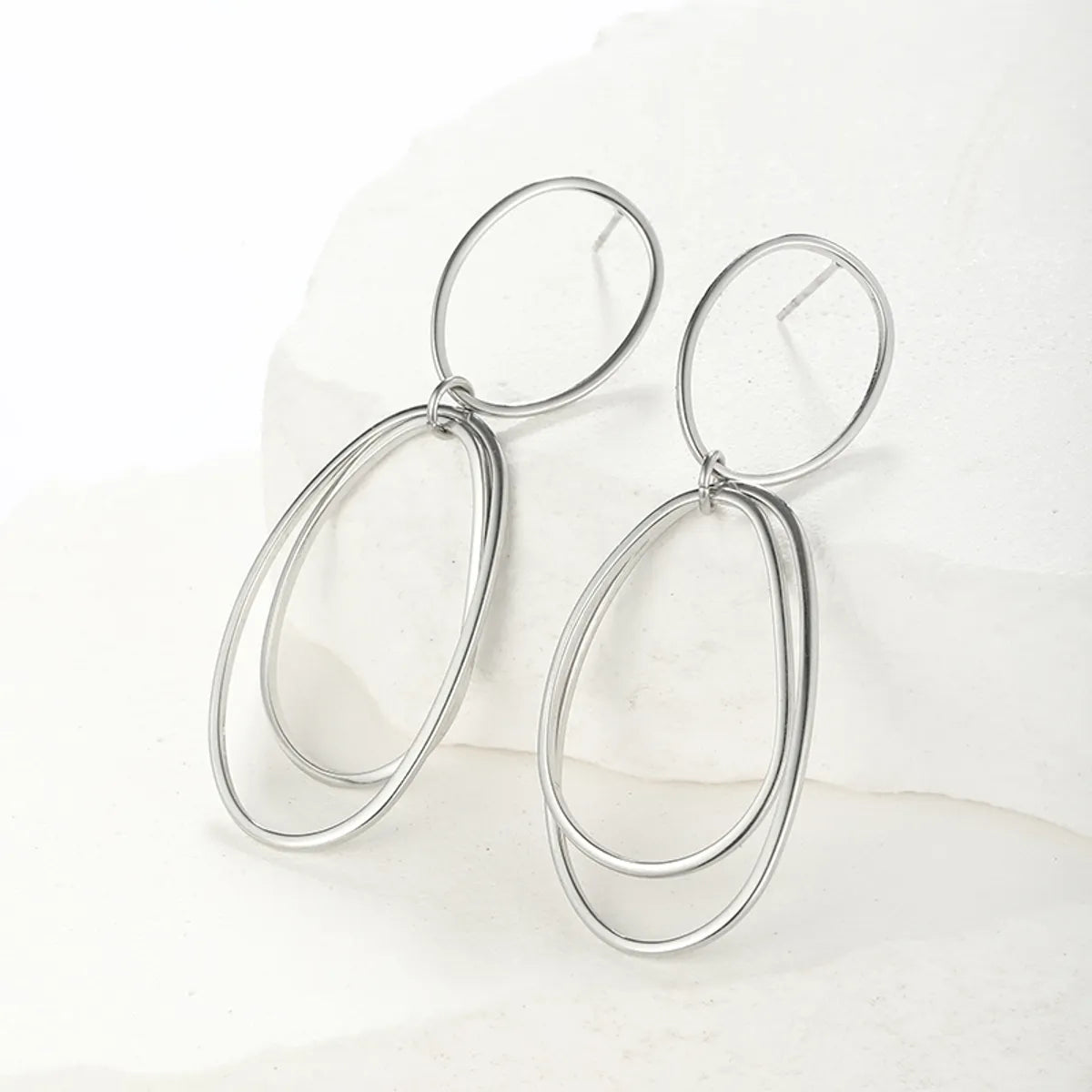 1 Pair Modern Style Classic Style Geometric 304 Stainless Steel Drop Earrings