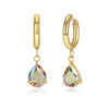 1 Pair Modern Style Classic Style Geometric Water Droplets Plating Inlay 304 Stainless Steel Zircon Drop Earrings