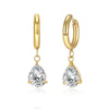 1 Pair Modern Style Classic Style Geometric Water Droplets Plating Inlay 304 Stainless Steel Zircon Drop Earrings