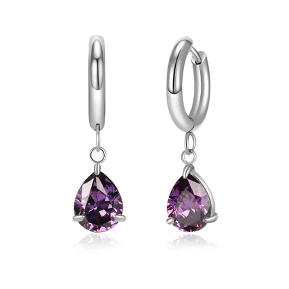 1 Pair Modern Style Classic Style Geometric Water Droplets Plating Inlay 304 Stainless Steel Zircon Drop Earrings