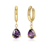 1 Pair Modern Style Classic Style Geometric Water Droplets Plating Inlay 304 Stainless Steel Zircon Drop Earrings