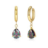 1 Pair Modern Style Classic Style Geometric Water Droplets Plating Inlay 304 Stainless Steel Zircon Drop Earrings