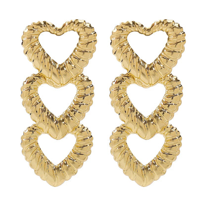 1 Pair Modern Style Classic Style Heart Shape Alloy Iron Drop Earrings