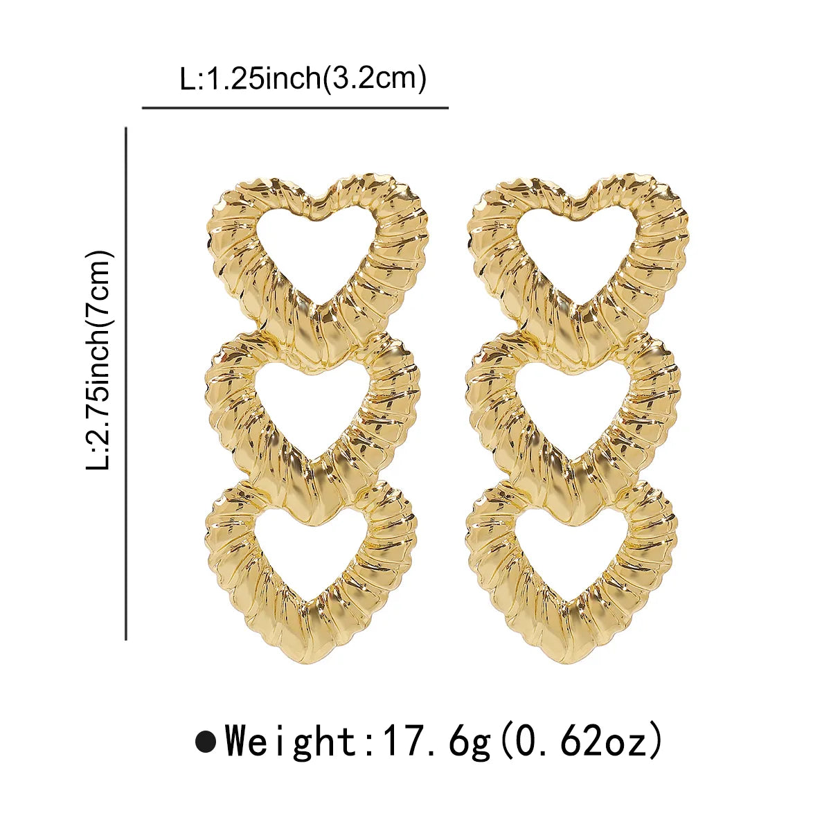 1 Pair Modern Style Classic Style Heart Shape Alloy Iron Drop Earrings