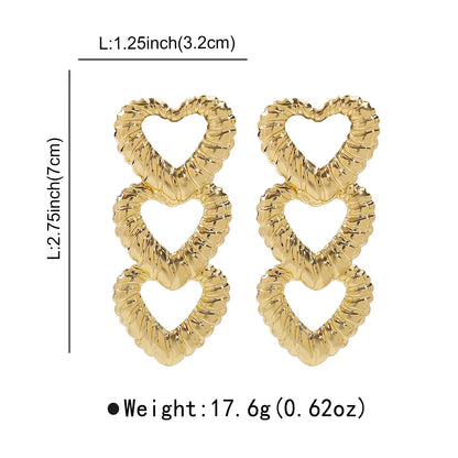 1 Pair Modern Style Classic Style Heart Shape Alloy Iron Drop Earrings