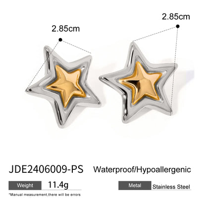 1 Pair Modern Style Classic Style Pentagram 304 Stainless Steel Ear Studs