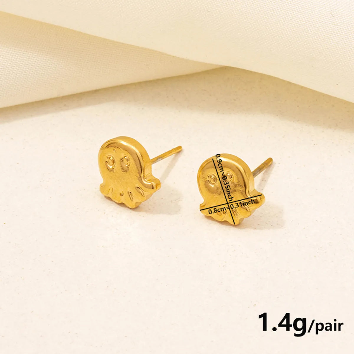 1 Pair Modern Style Classic Style Scallop Starfish Butterfly Plating 304 Stainless Steel 18K Gold Plated Ear Studs