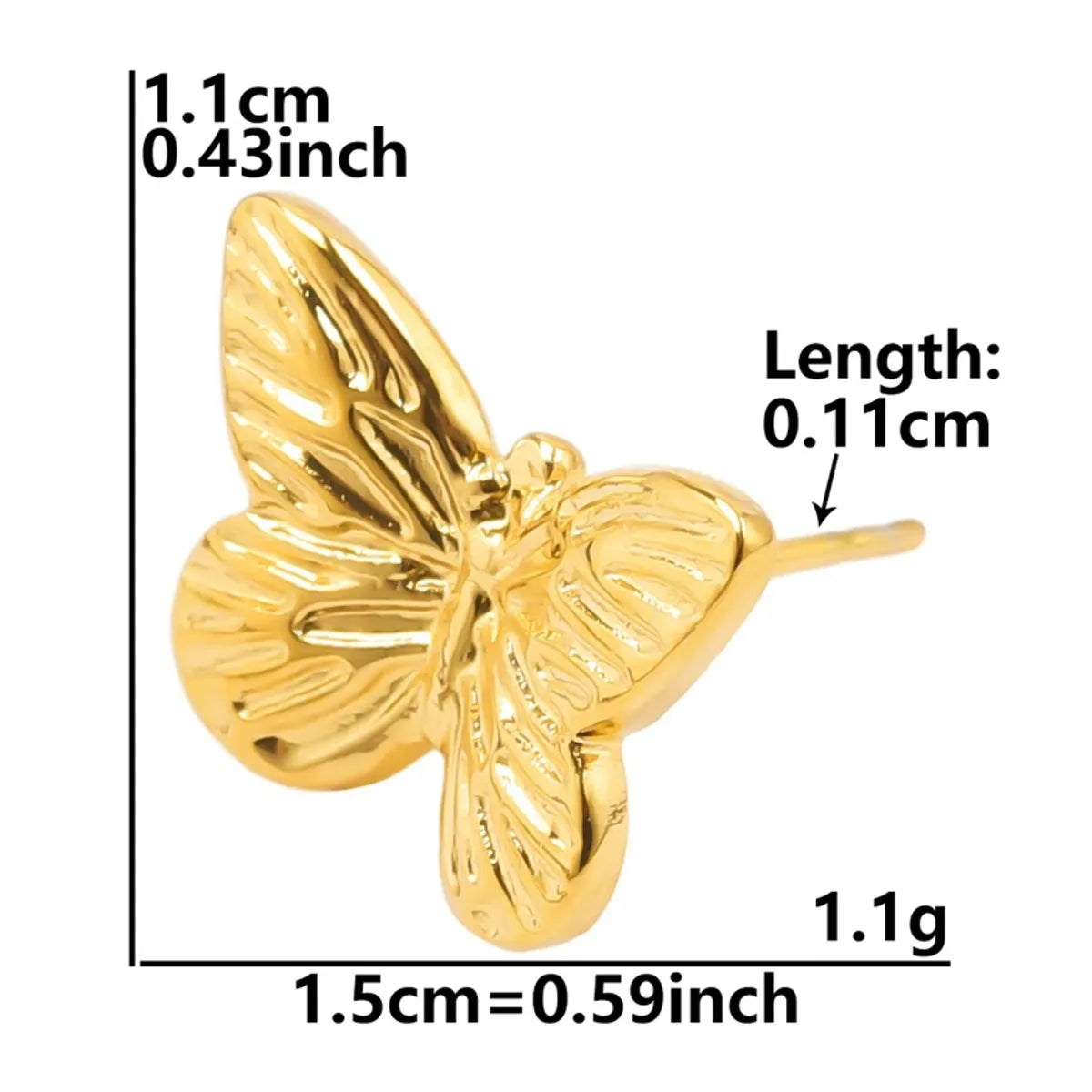 1 Pair Modern Style Classic Style Scallop Starfish Butterfly Plating 304 Stainless Steel 18K Gold Plated Ear Studs