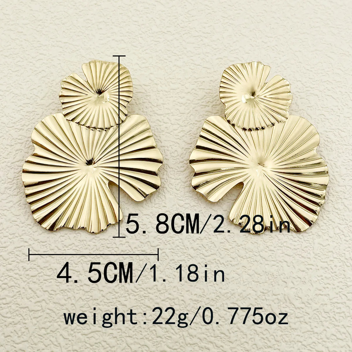 1 Pair Modern Style Classic Style Sector Plating 304 Stainless Steel 14K Gold Plated Drop Earrings