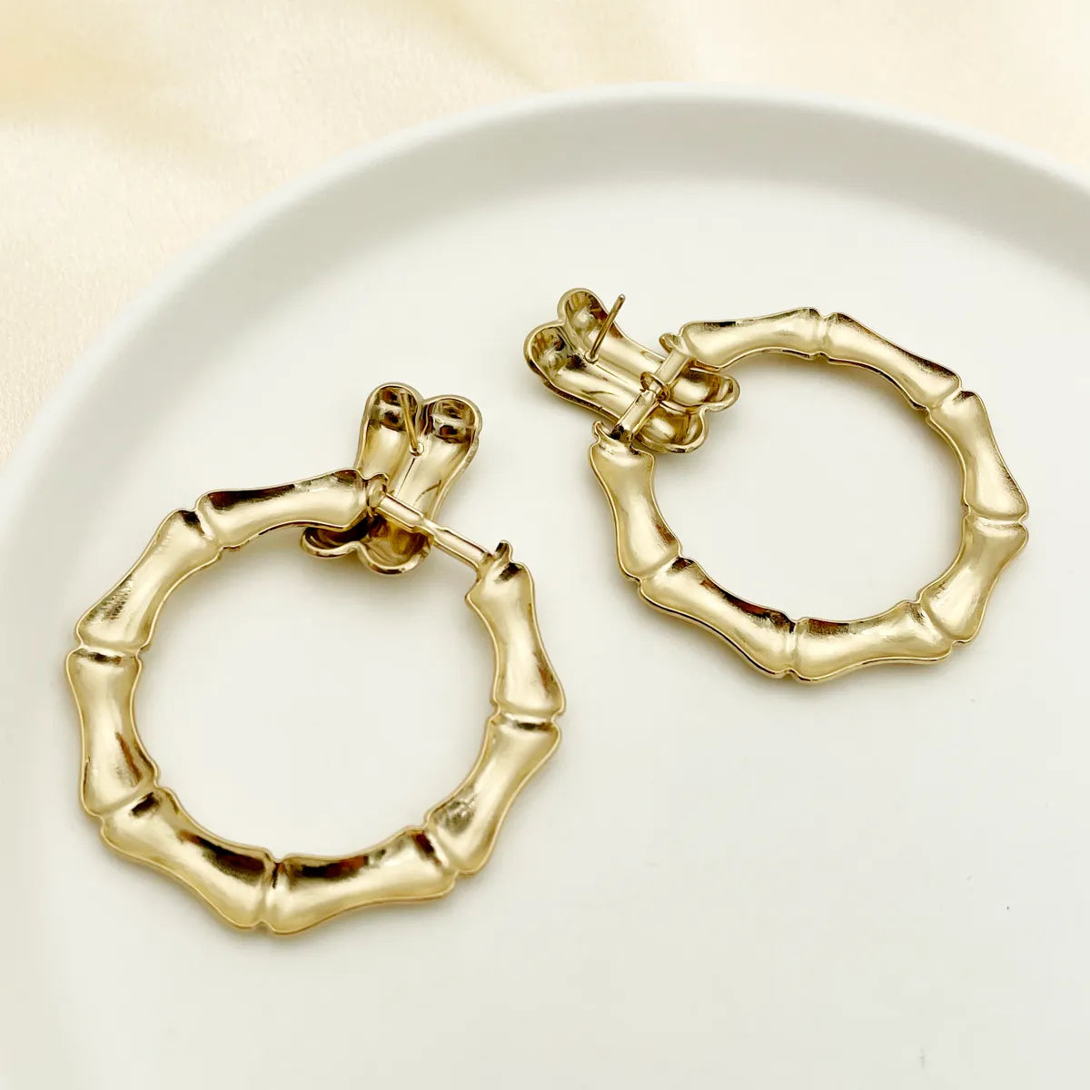 1 Pair Modern Style Classic Style Sector Plating 304 Stainless Steel 14K Gold Plated Drop Earrings