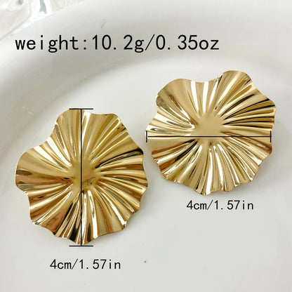 1 Pair Modern Style Classic Style Sector Plating 304 Stainless Steel 14K Gold Plated Drop Earrings