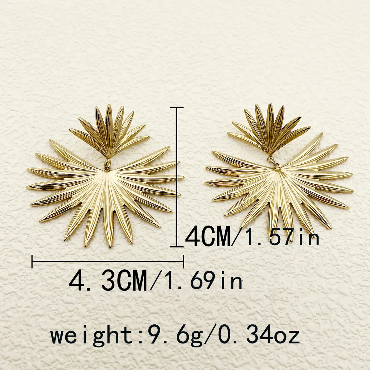 1 Pair Modern Style Classic Style Sector Plating 304 Stainless Steel 14K Gold Plated Drop Earrings