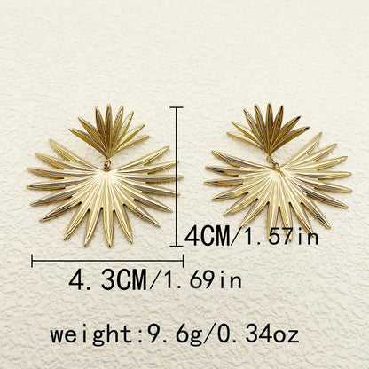 1 Pair Modern Style Classic Style Sector Plating 304 Stainless Steel 14K Gold Plated Drop Earrings