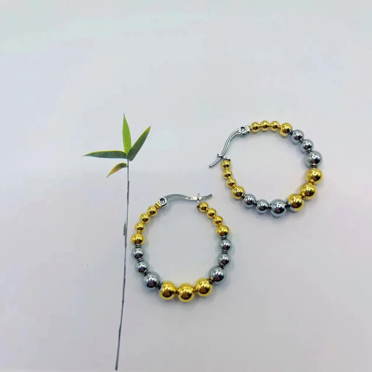 1 Pair Modern Style Classic Style Solid Color Plating Stainless Steel Gold Plated Hoop Earrings