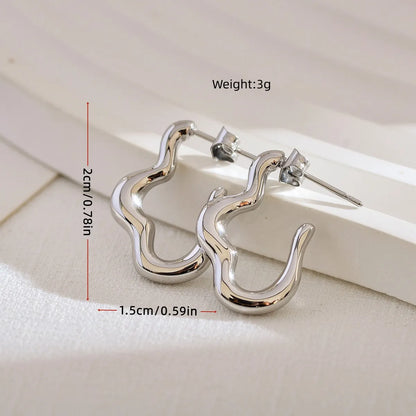 1 Pair Modern Style Classic Style Solid Color Stainless Steel Drop Earrings