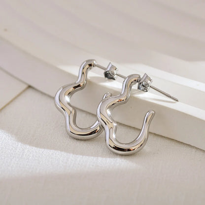 1 Pair Modern Style Classic Style Solid Color Stainless Steel Drop Earrings