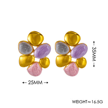 1 Pair Modern Style Classic Style Water Droplets 304 Stainless Steel 18K Gold Plated Ear Studs