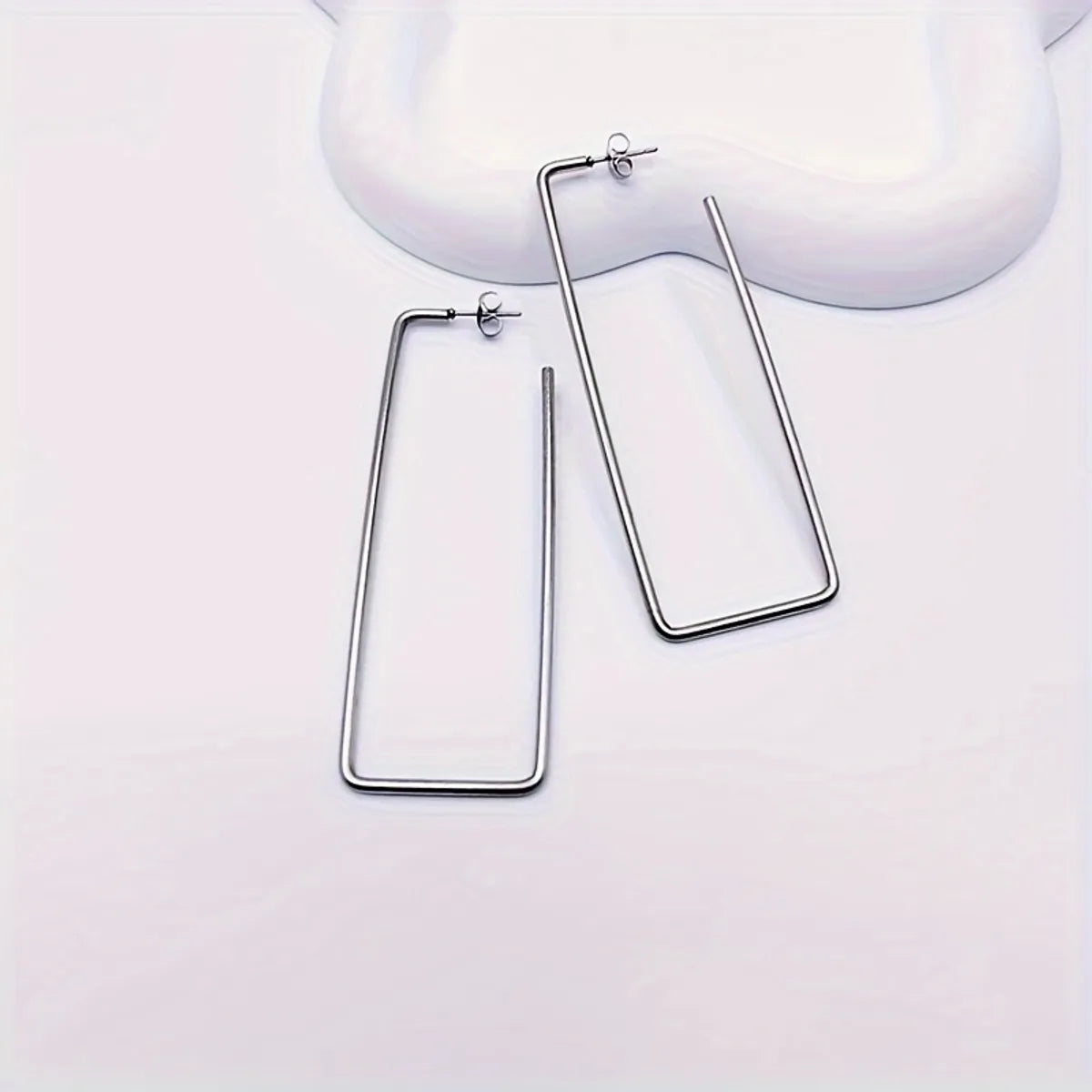 1 Pair Modern Style Commute Rectangle Plating Stainless Steel None Gold Plated Earrings