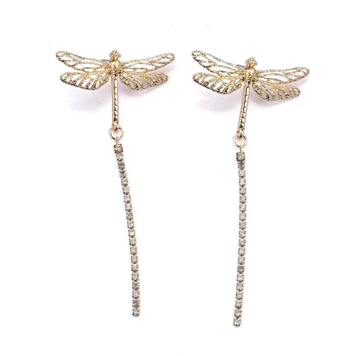 1 Pair Modern Style Dragonfly Plating Metal Drop Earrings