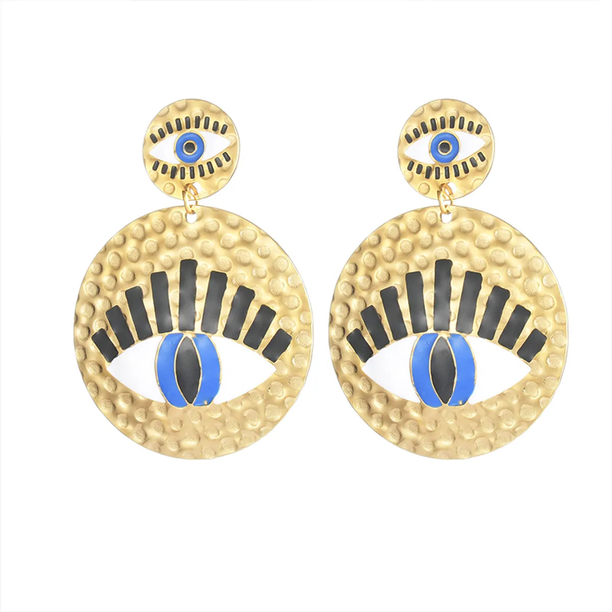 1 Pair Modern Style Eye Plating Stainless Steel 18k Gold Plated Drop Earrings