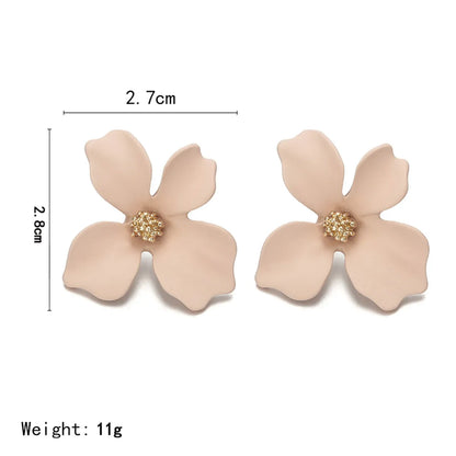 1 Pair Modern Style Flower Plating Alloy Ear Studs