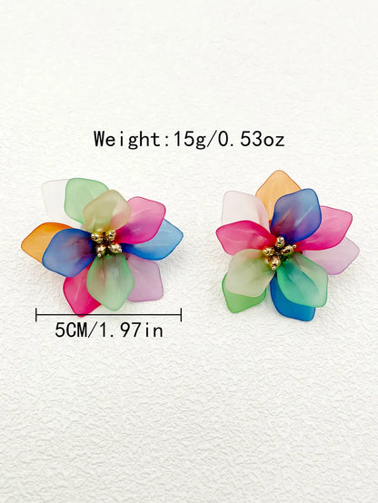 1 Pair Modern Style Flower Stainless Steel Arylic Plating Gold Plated Ear Studs