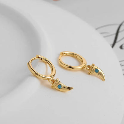 1 Pair Modern Style Geometric Copper Plating Inlay Zircon Earrings