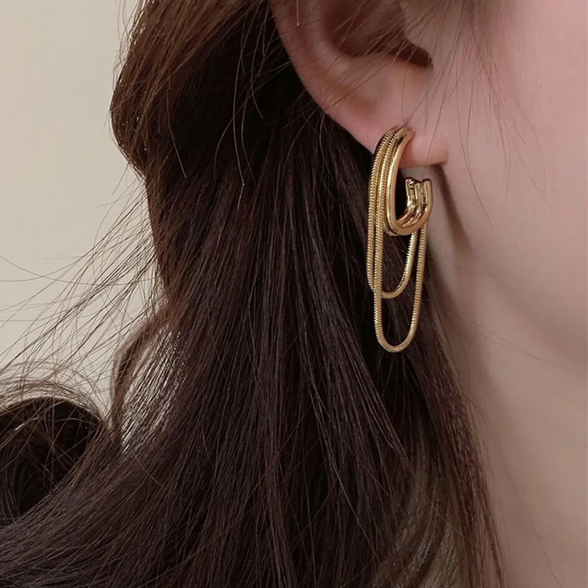 1 Pair Modern Style Geometric Plating Copper Drop Earrings