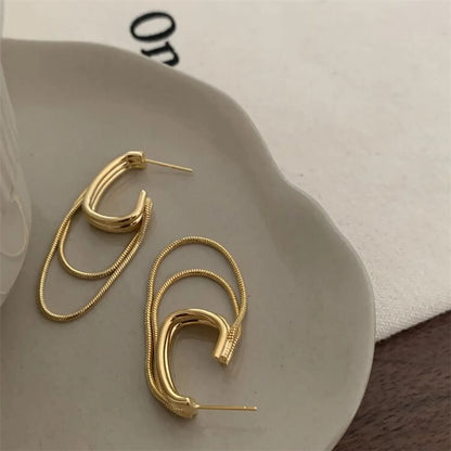 1 Pair Modern Style Geometric Plating Copper Drop Earrings