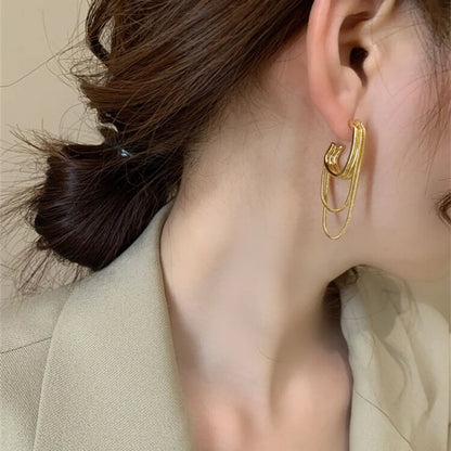 1 Pair Modern Style Geometric Plating Copper Drop Earrings