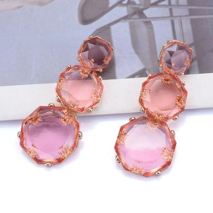 1 Pair Modern Style Geometric Plating Inlay Alloy Drop Earrings