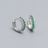 1 Pair Modern Style Korean Style Geometric Plating Inlay Sterling Silver Zircon Hoop Earrings