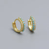 1 Pair Modern Style Korean Style Geometric Plating Inlay Sterling Silver Zircon Hoop Earrings