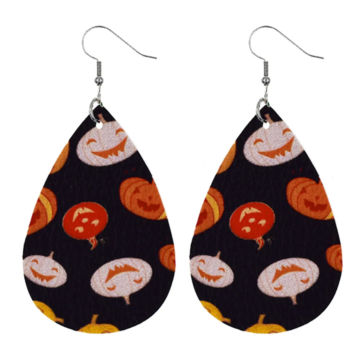 1 Pair Modern Style Pumpkin Pu Leather Drop Earrings