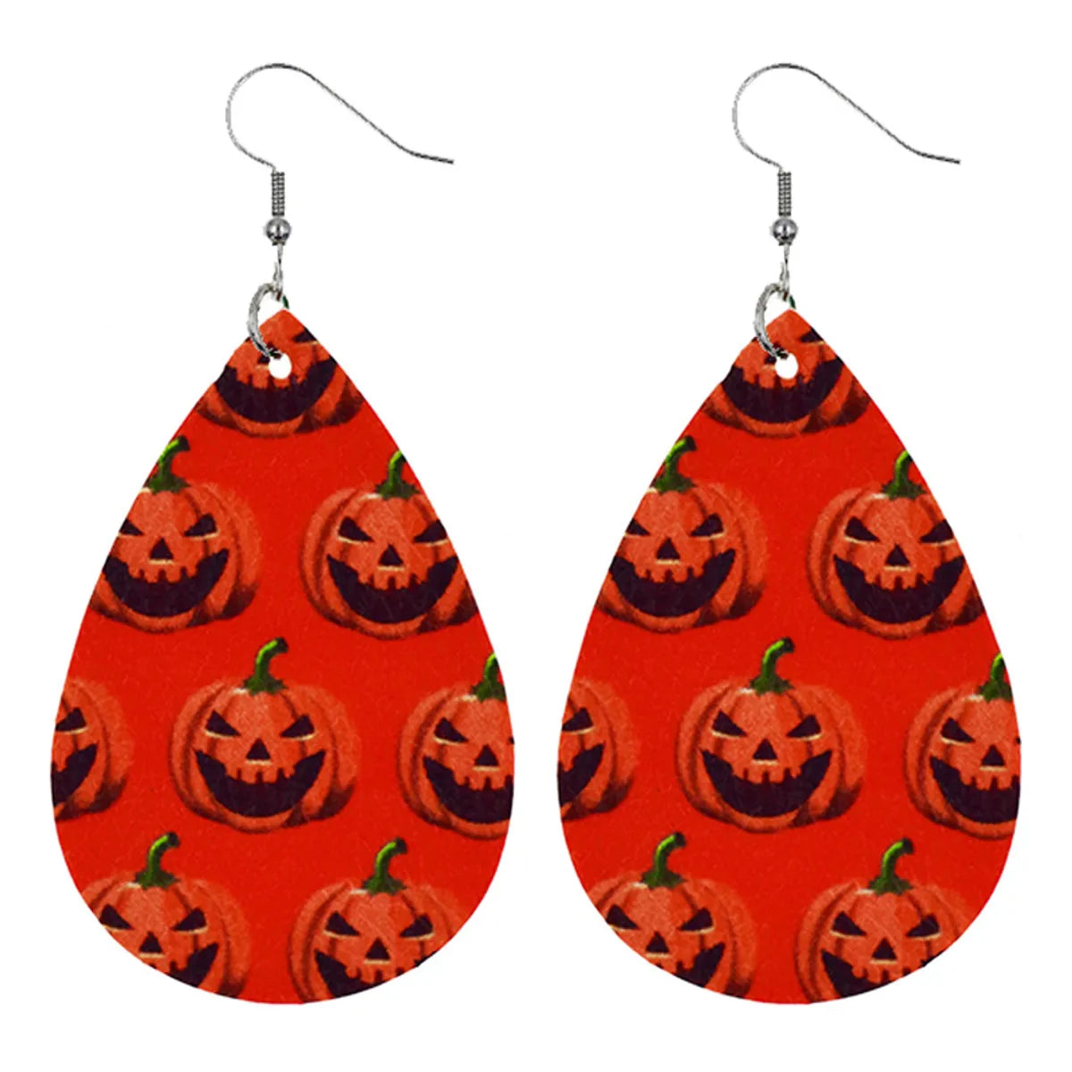 1 Pair Modern Style Pumpkin Pu Leather Drop Earrings