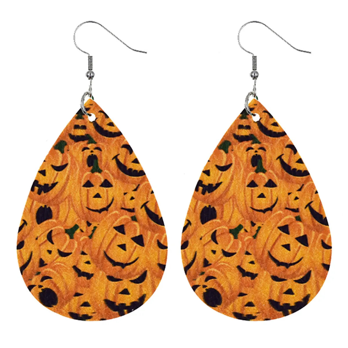 1 Pair Modern Style Pumpkin Pu Leather Drop Earrings