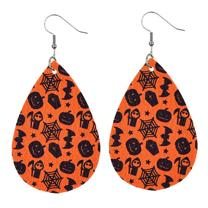 1 Pair Modern Style Pumpkin Pu Leather Drop Earrings