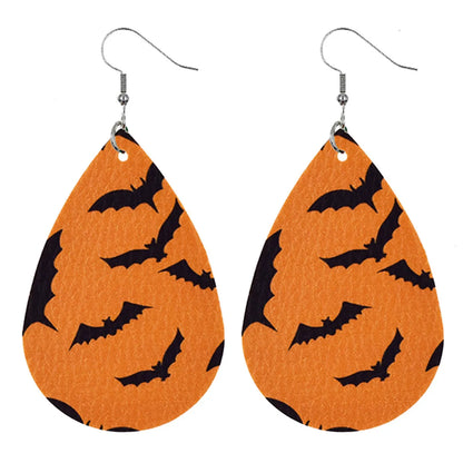 1 Pair Modern Style Pumpkin Pu Leather Drop Earrings